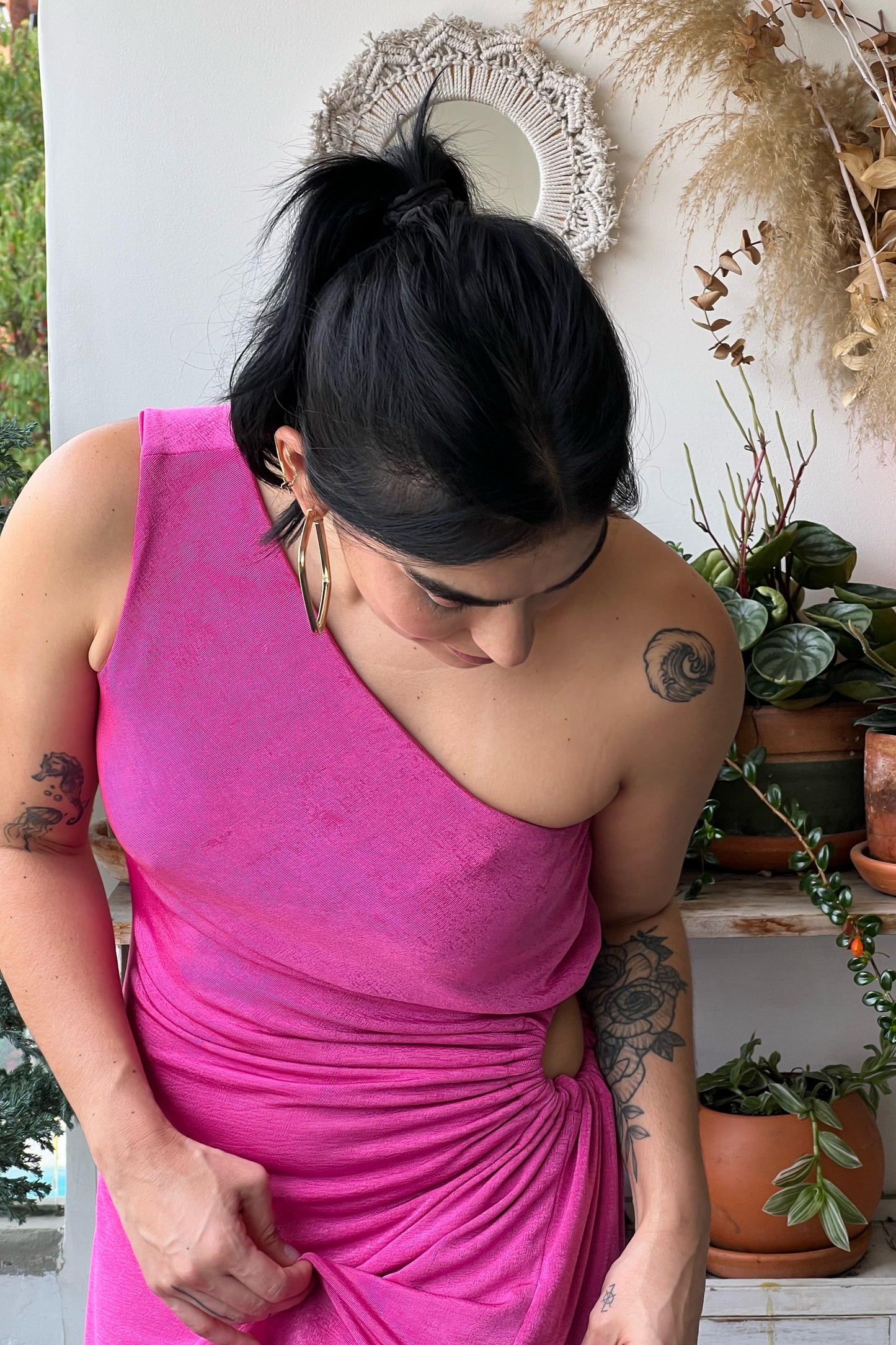 VESTIDO MAGENTA FUCSIA