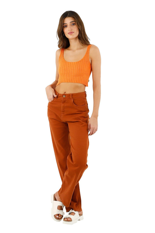 JEANS WIDE NARANJA