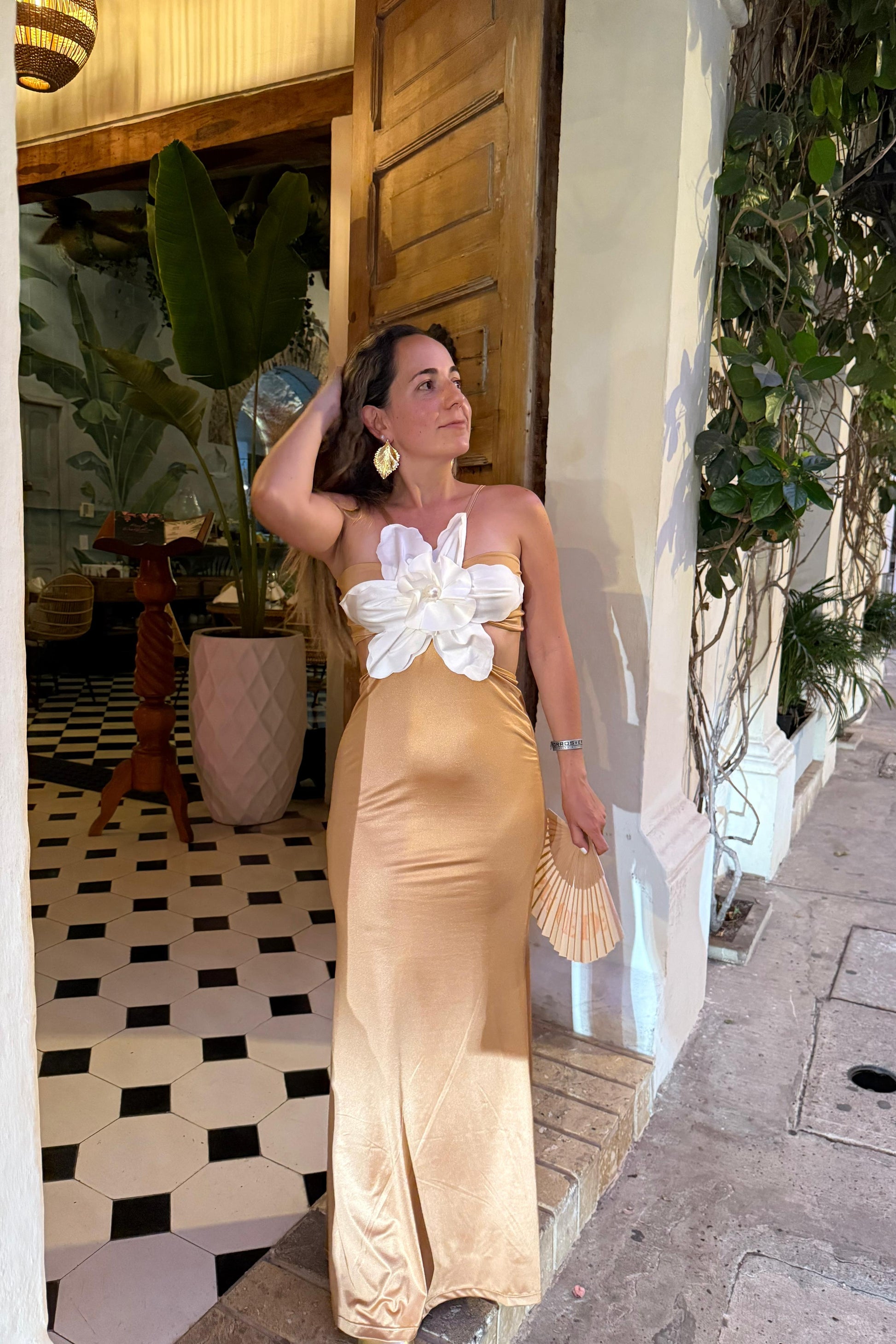 VESTIDO MARGARITA CAMEL