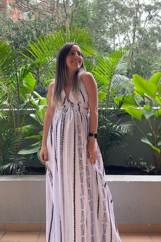 VESTIDO BLANCO TRIBAL